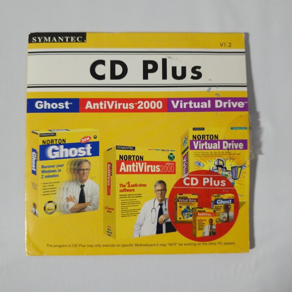 Symantec CD Plus Norton Antivirus 2000 Ghost Virtual Drive Adobe Acrobat Reader